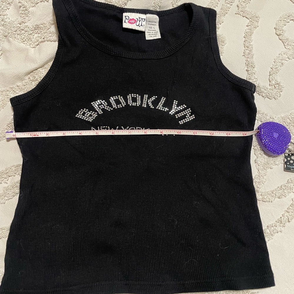 BROOKLYN Black Tank Top with Sparkle Design